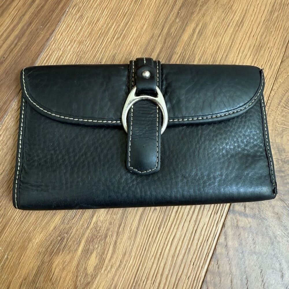 Dooney & Bourke 1975 Anniversary Collection Black Genuine Leather Wallet